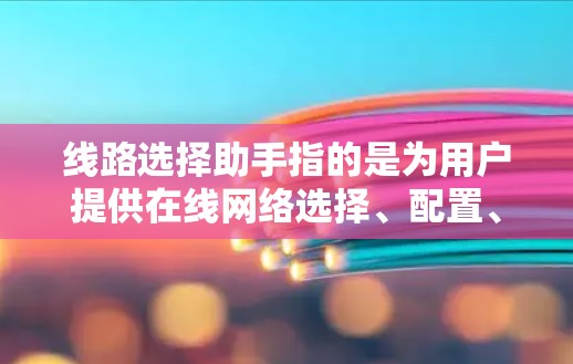 线路选择助手指的是为用户提供在线网络选择、配置、管理和服务的工具，帮助用户优化网络性能、配置网络设备、监控网络状态等功能。以下是一些可能涉及线路选择助手的功能或帮助